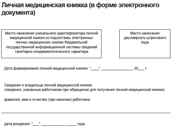 Новые формы личных медицинских книжек сотрудников