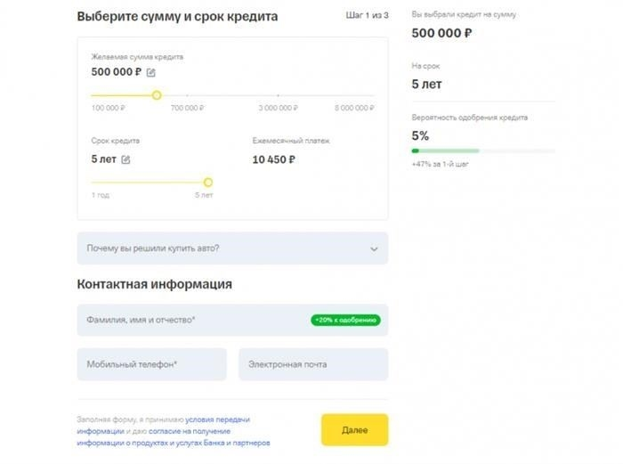 Условия кредитования физических лиц