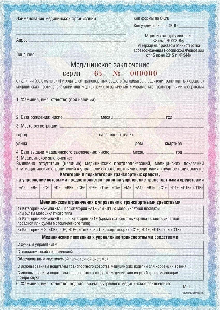 Когда требуется медицинская справка для продления водительских прав?