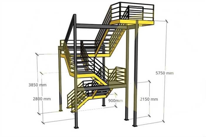 Условия установки аварийных лестниц типа 3