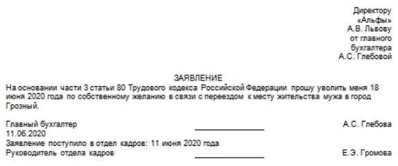 Личные причины : Увольнение по собственному желанию по личным обстоятельствам, как это разрешено законом.