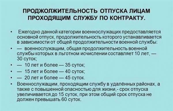 Основные различия в правилах предоставления отпусков военнослужащим срочной и контрактной службы