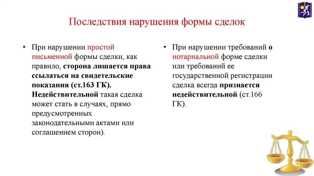 Последствия несоблюдения письменной формы в сделках дарения