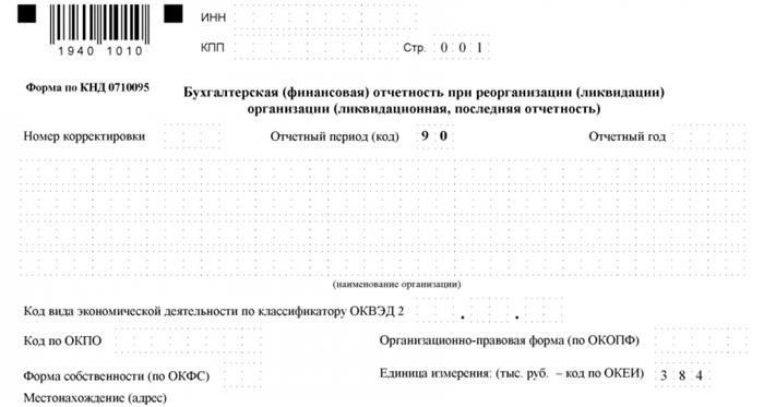 Образец заполнения промежуточного ликвидационного баланса в 2025 году