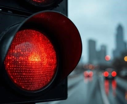 Где вы можете встретить красный запрещающий сигнал?