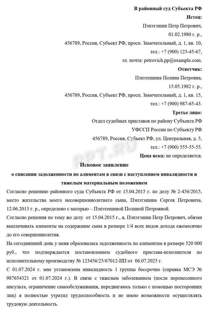 Какие документы нужны для подачи заявления об освобождении от задолженности по алиментам