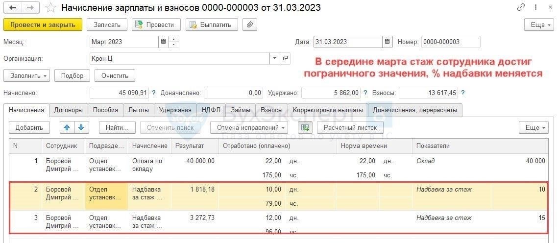 Стаж и компенсация